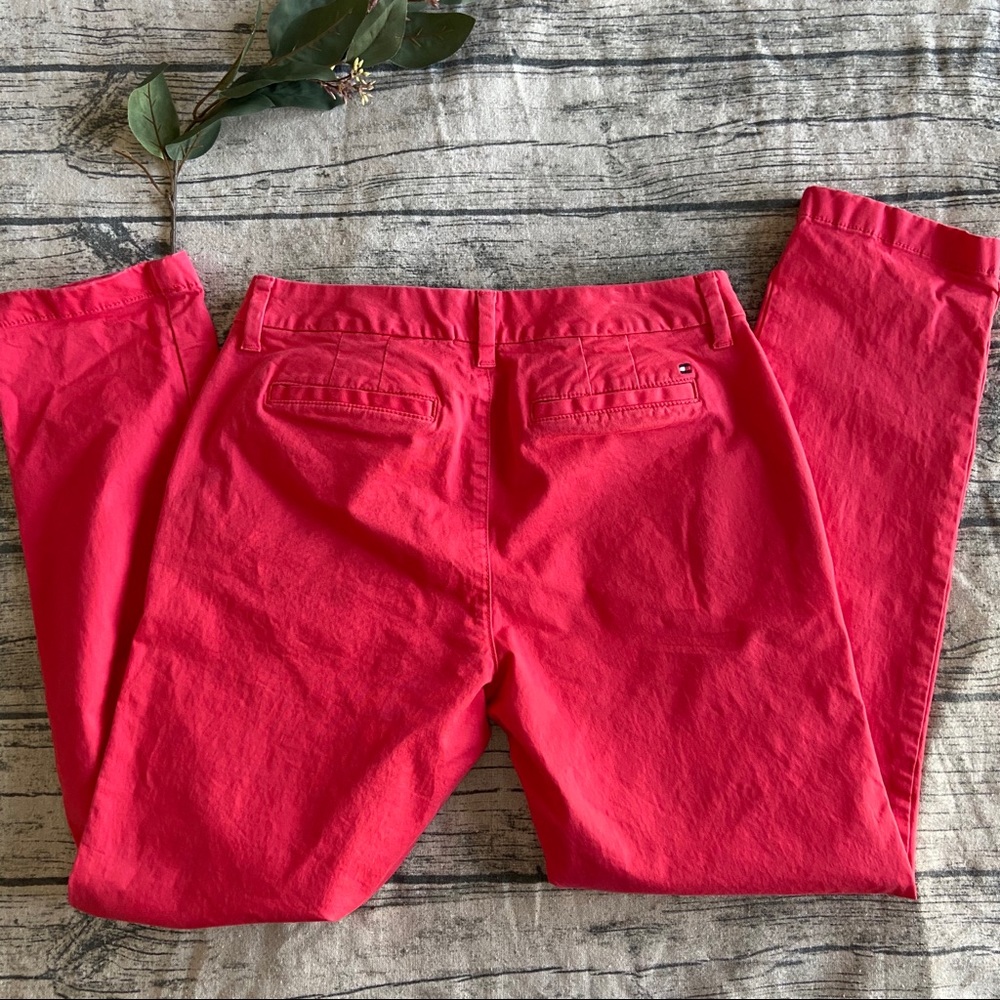 Tommy Hilfiger Hot Pink Stretch Slim Ankle Pants - Picture 4 of 6